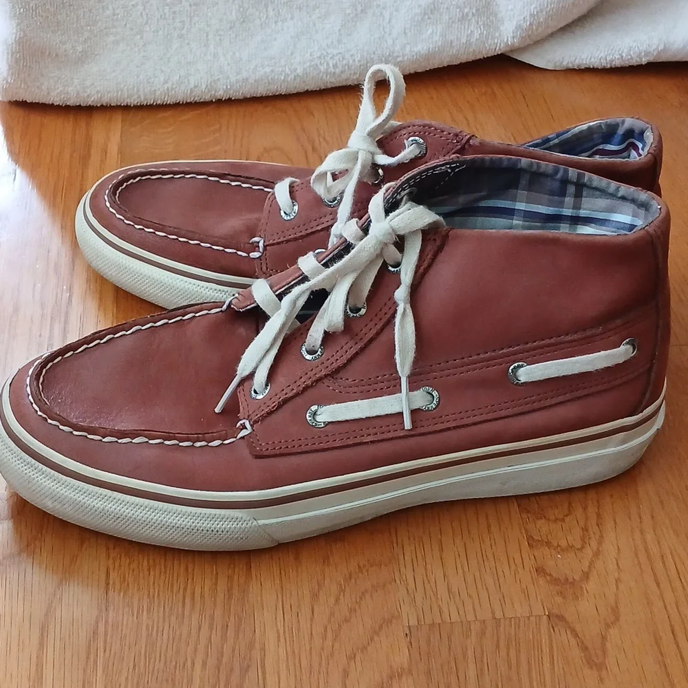 Sperry Top-sider Rusty Brown Leather Chukka Boot Lace Up Size 9m Men's